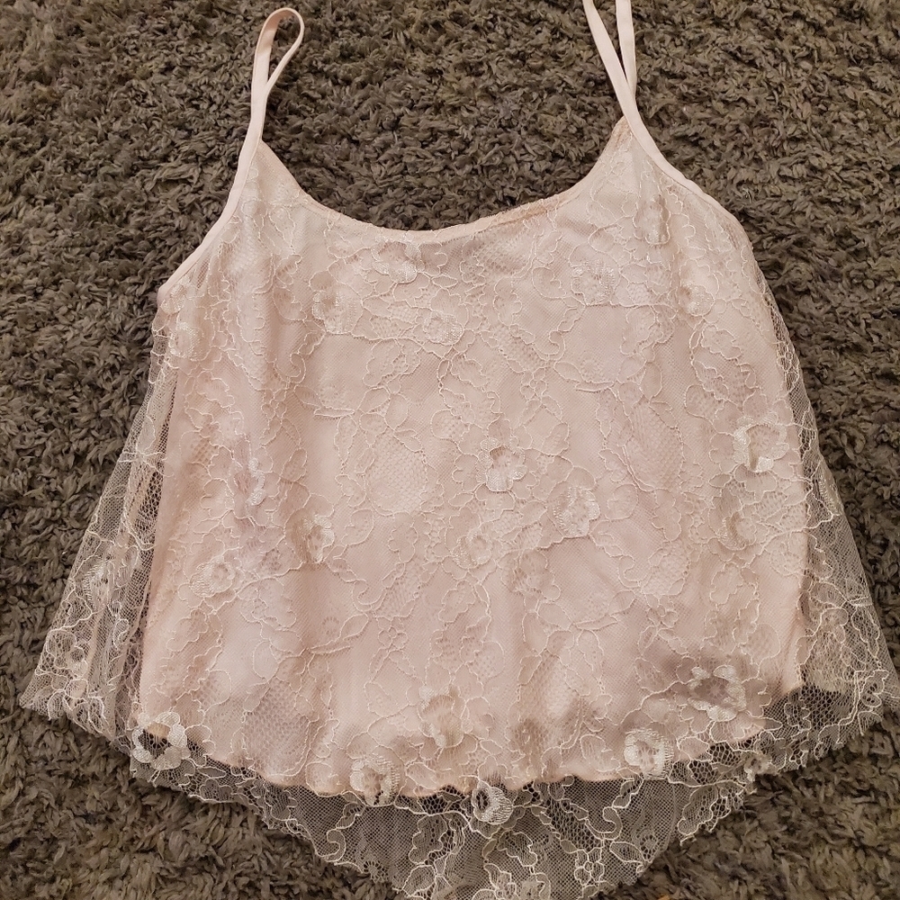 Nanette Lepore Light Pink Lacey Tank